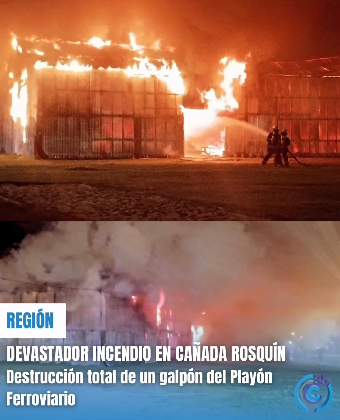Incendio en Cañada Rosquín 261125
