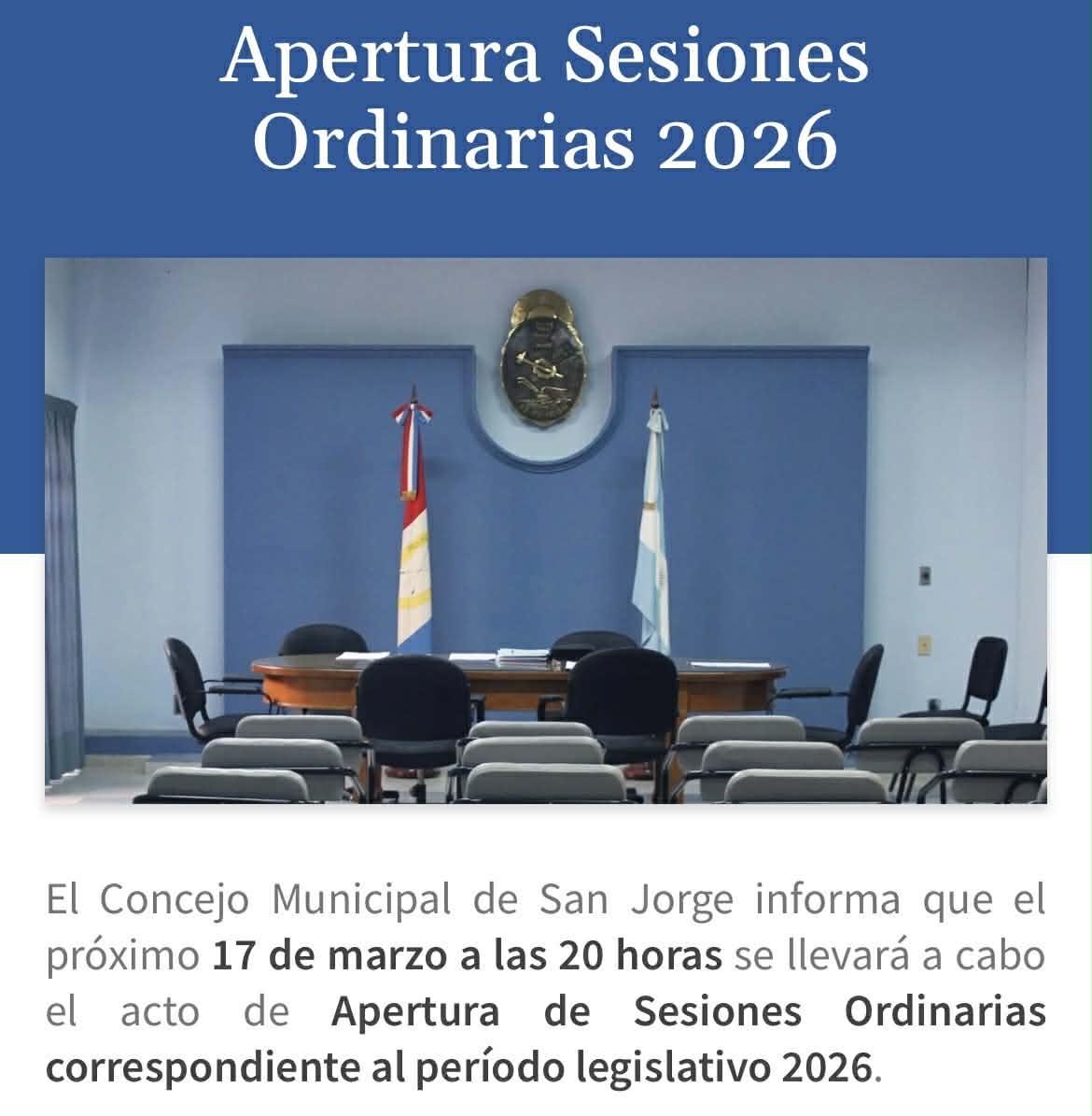Apertura Seciones Concejo 2026 invitación