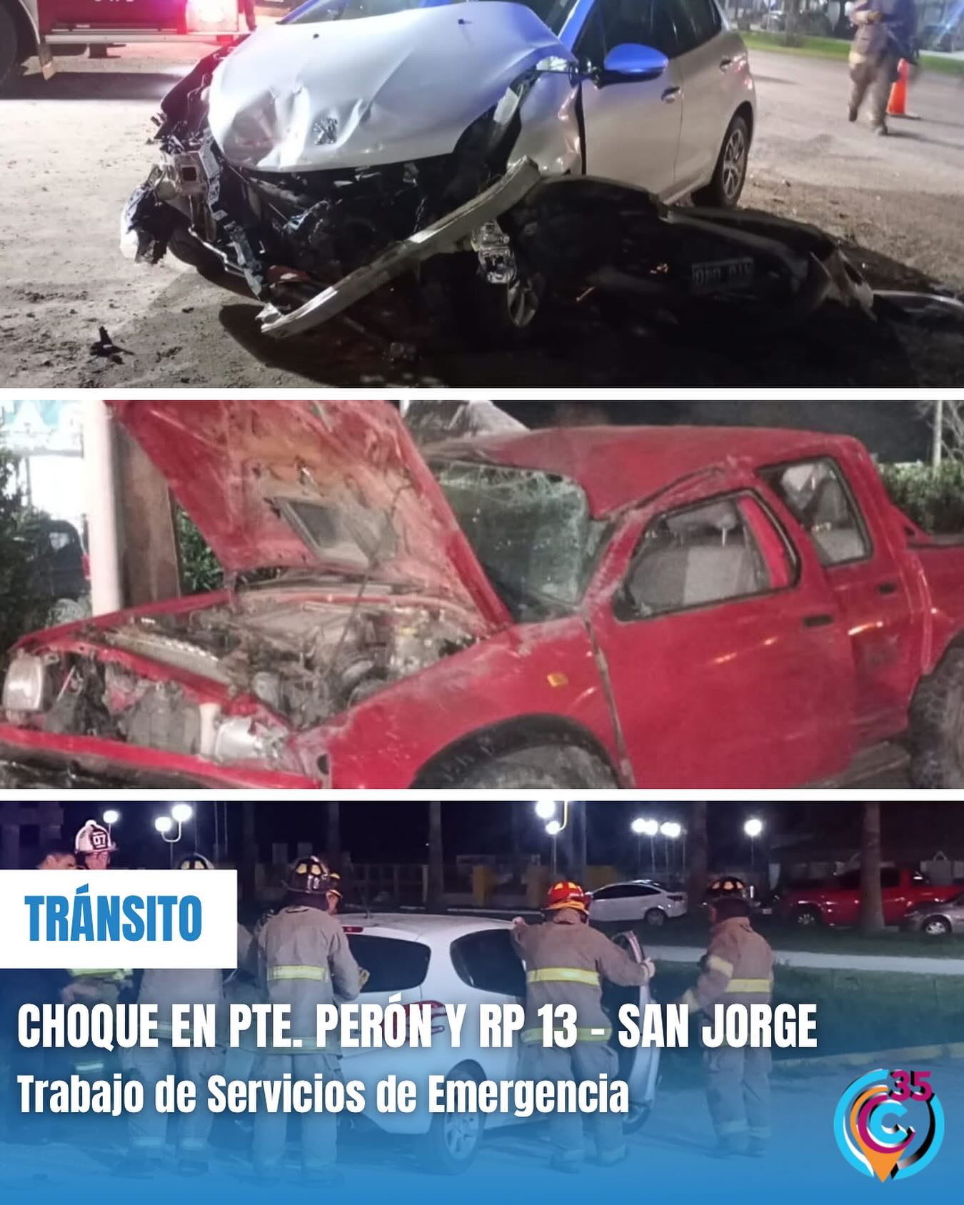 Choque en rp13 San Jorge 220925