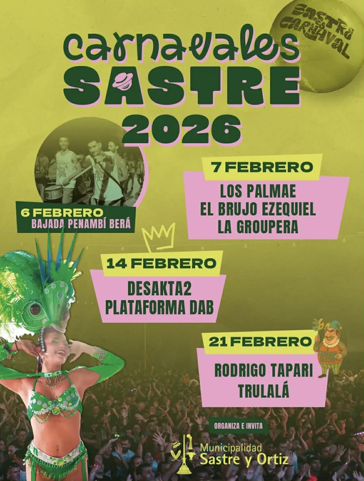 Carnavales Sastre 2026 grilla