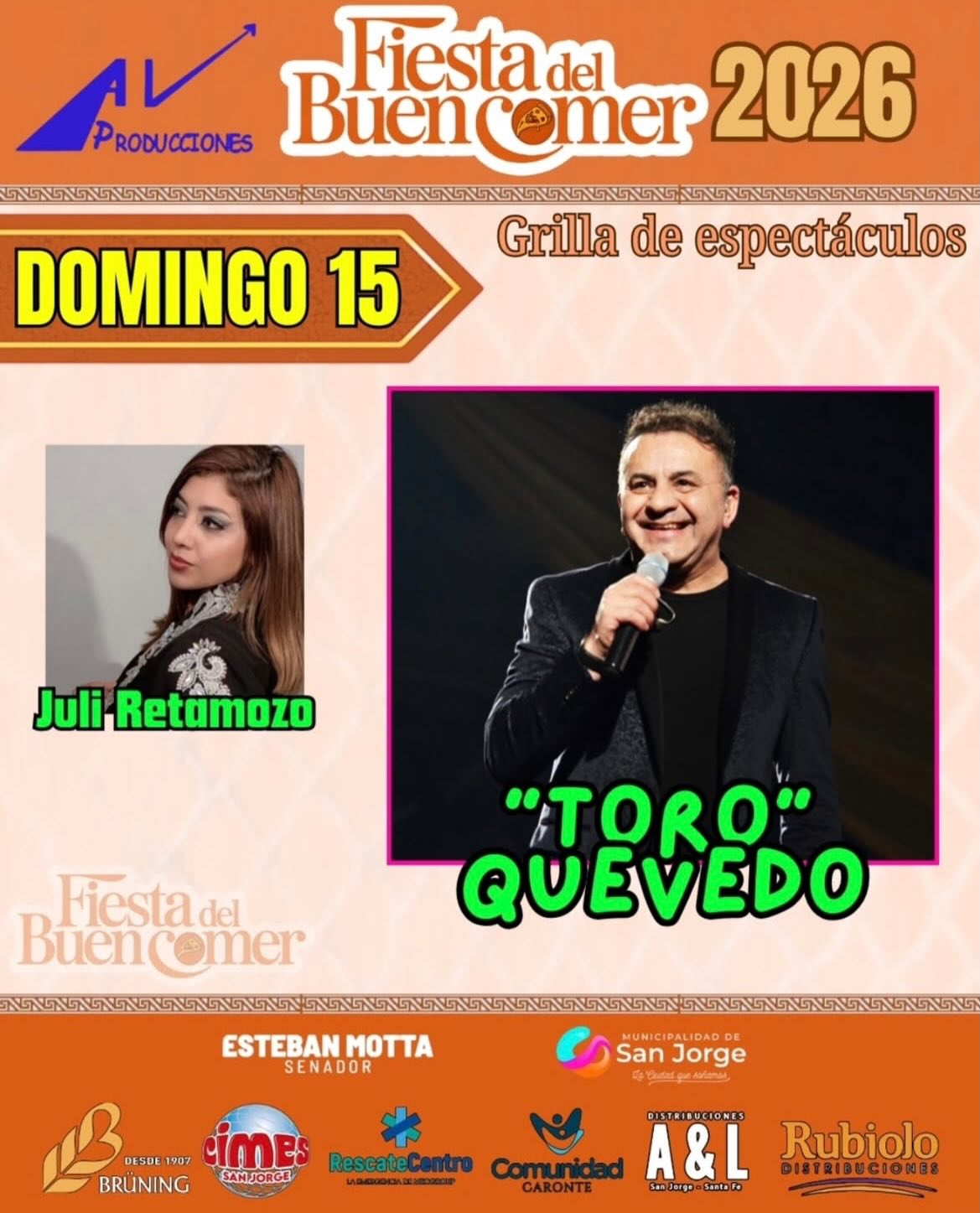 fiesta del buen comer grilla domingo 2026