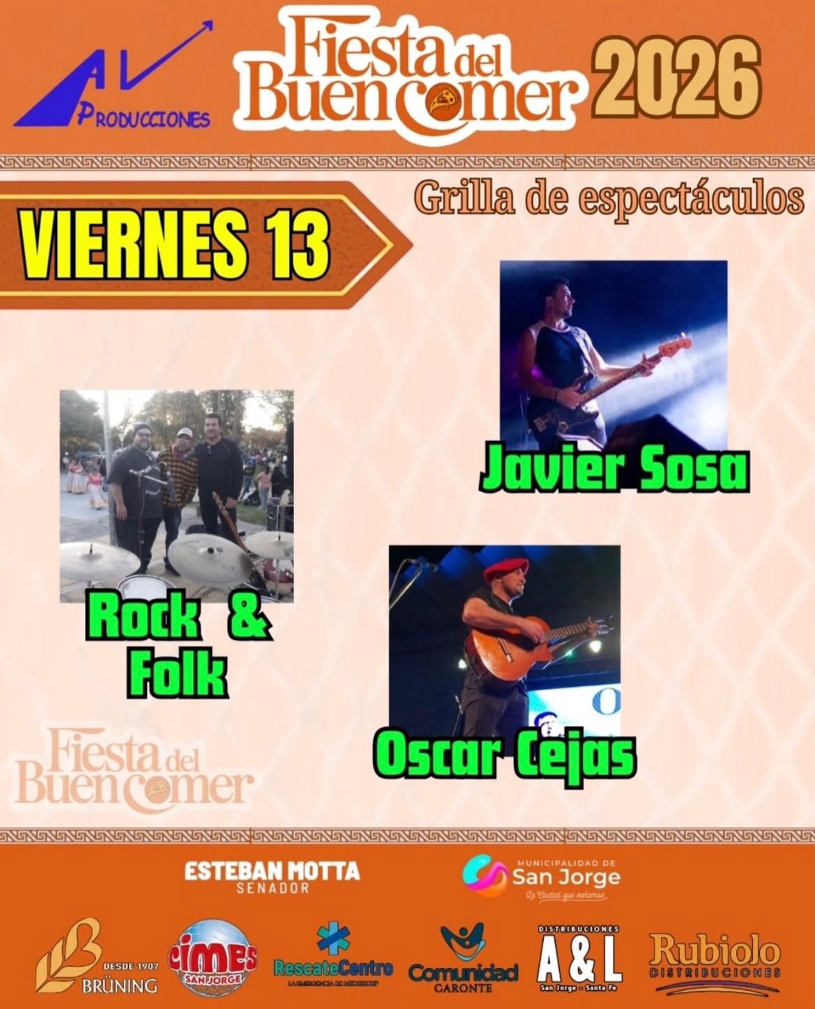 fiesta del buen comer grilla viernes 2026
